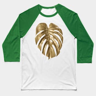 Golden Leaf Of Monstera Deliciosa - Monstera Plant Baseball T-Shirt